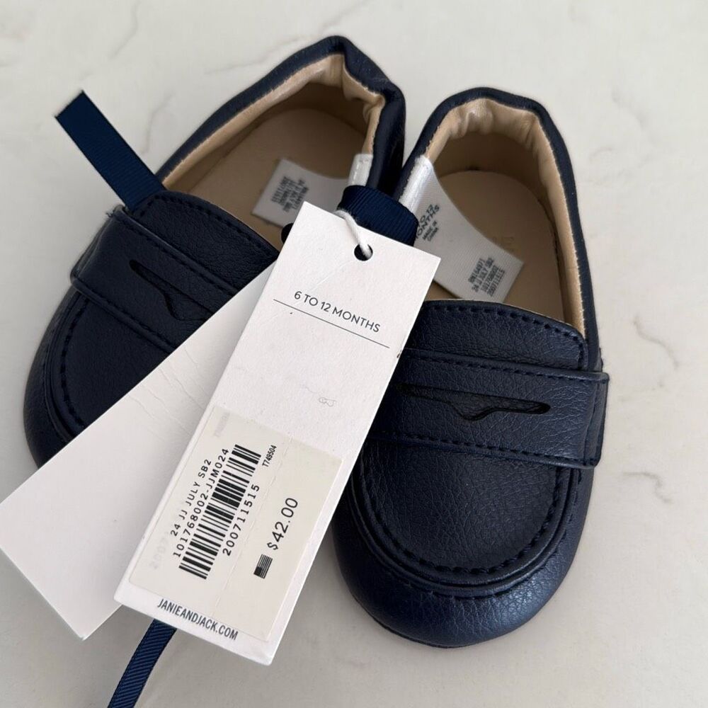 Janie & Jack Baby Penny Loafer in Merchant Marine Size 6/12 Months - Picture 4 of 7